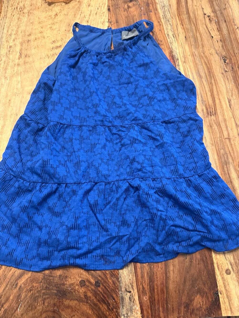 By Anthropologie Swing Halter Top Size M Blue Sleeveless Textured